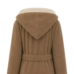 Peignoir a capuche pur coton 380 g/m² uni beige marron Club chocolat