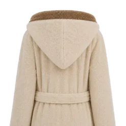Peignoir a capuche pur coton 380 g/m² uni beige marron Club stone