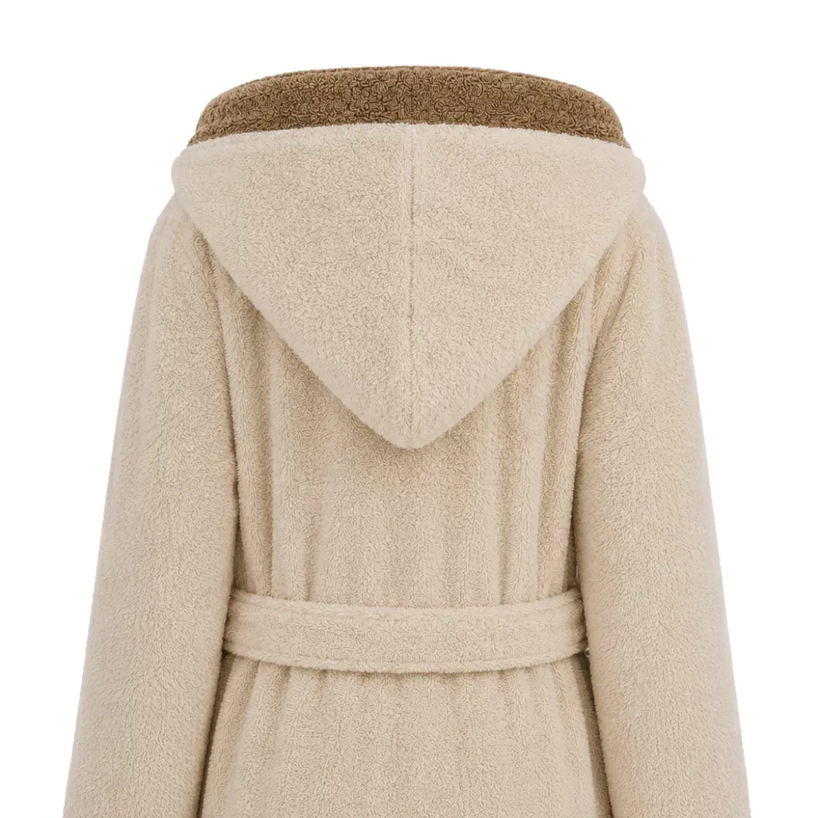 Peignoir a capuche pur coton 380 g/m² uni beige marron Club stone