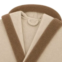 Peignoir a capuche pur coton 380 g/m² uni beige marron Club stone