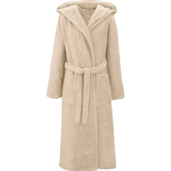 Peignoir coton mélangé 300 g/m² uni ecru Teddy angora