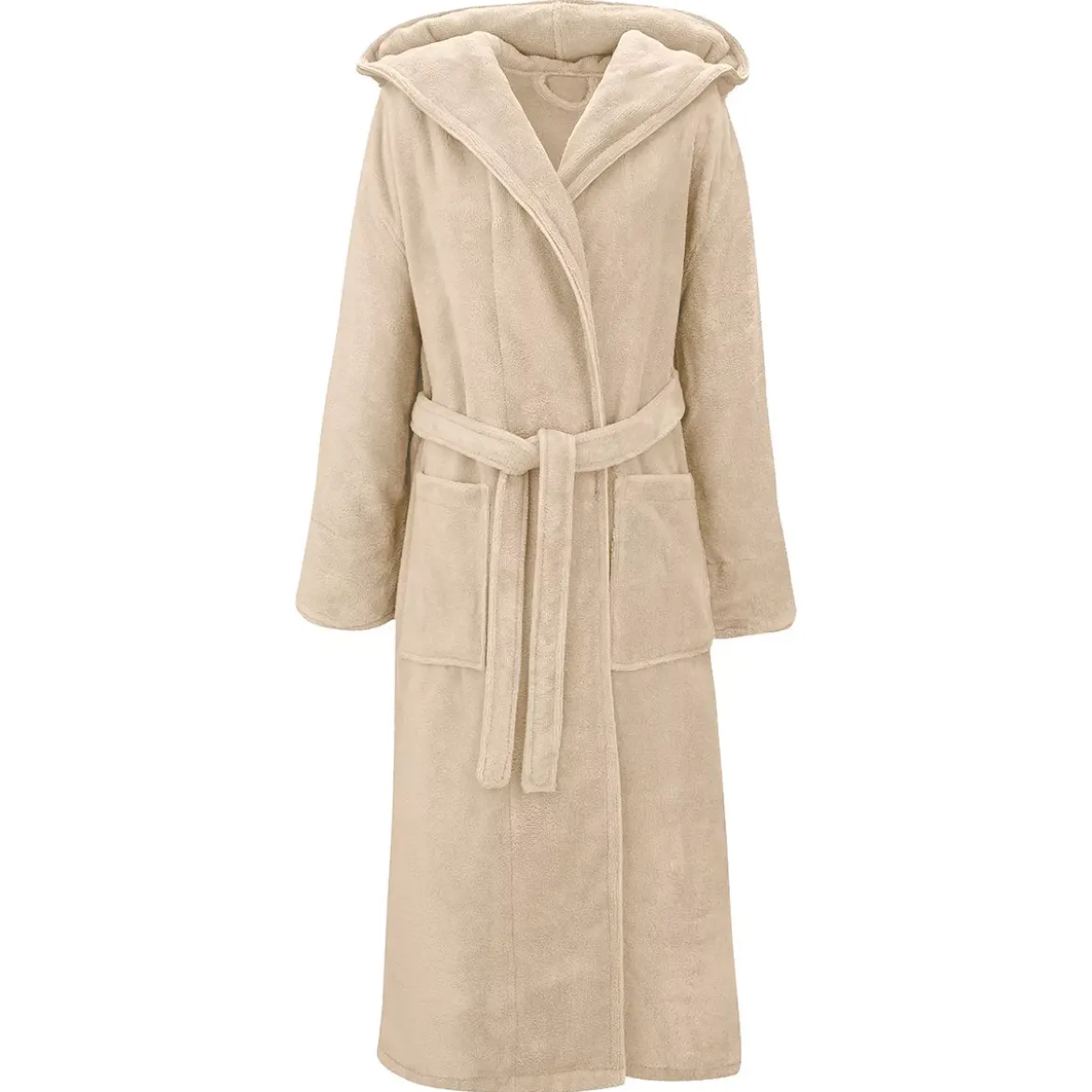 Peignoir coton mélangé 300 g/m² uni ecru Teddy angora
