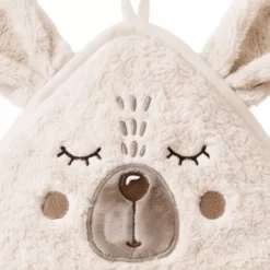 Peignoir enfant enfant pur coton 420 g/m² brodé beige marron Petit ours angora