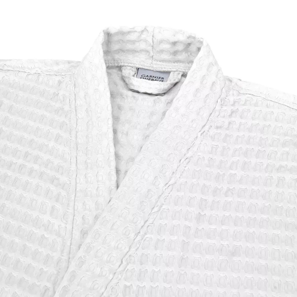 Peignoir femme pur coton 240 g/m² nid d'abeille blanc Detente neige