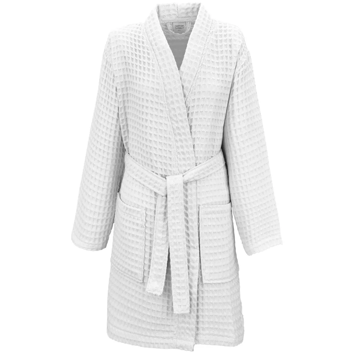 Peignoir femme pur coton 240 g/m² nid d'abeille blanc Detente neige