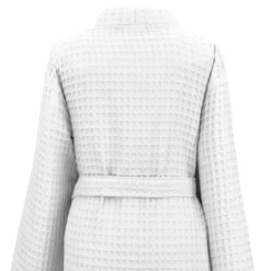 Peignoir femme pur coton 240 g/m² nid d'abeille blanc Detente neige
