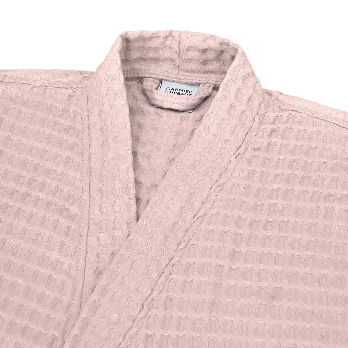 Peignoir femme pur coton 240 g/m² nid d'abeille rose Detente rose poudre