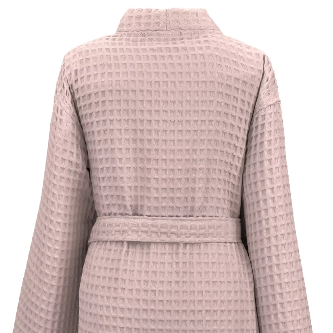 Peignoir femme pur coton 240 g/m² nid d'abeille rose Detente rose poudre