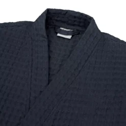 Peignoir homme pur coton 240 g/m² nid d'abeille marine Detente navy