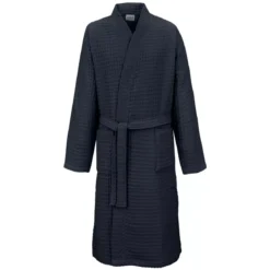 Peignoir homme pur coton 240 g/m² nid d'abeille marine Detente navy