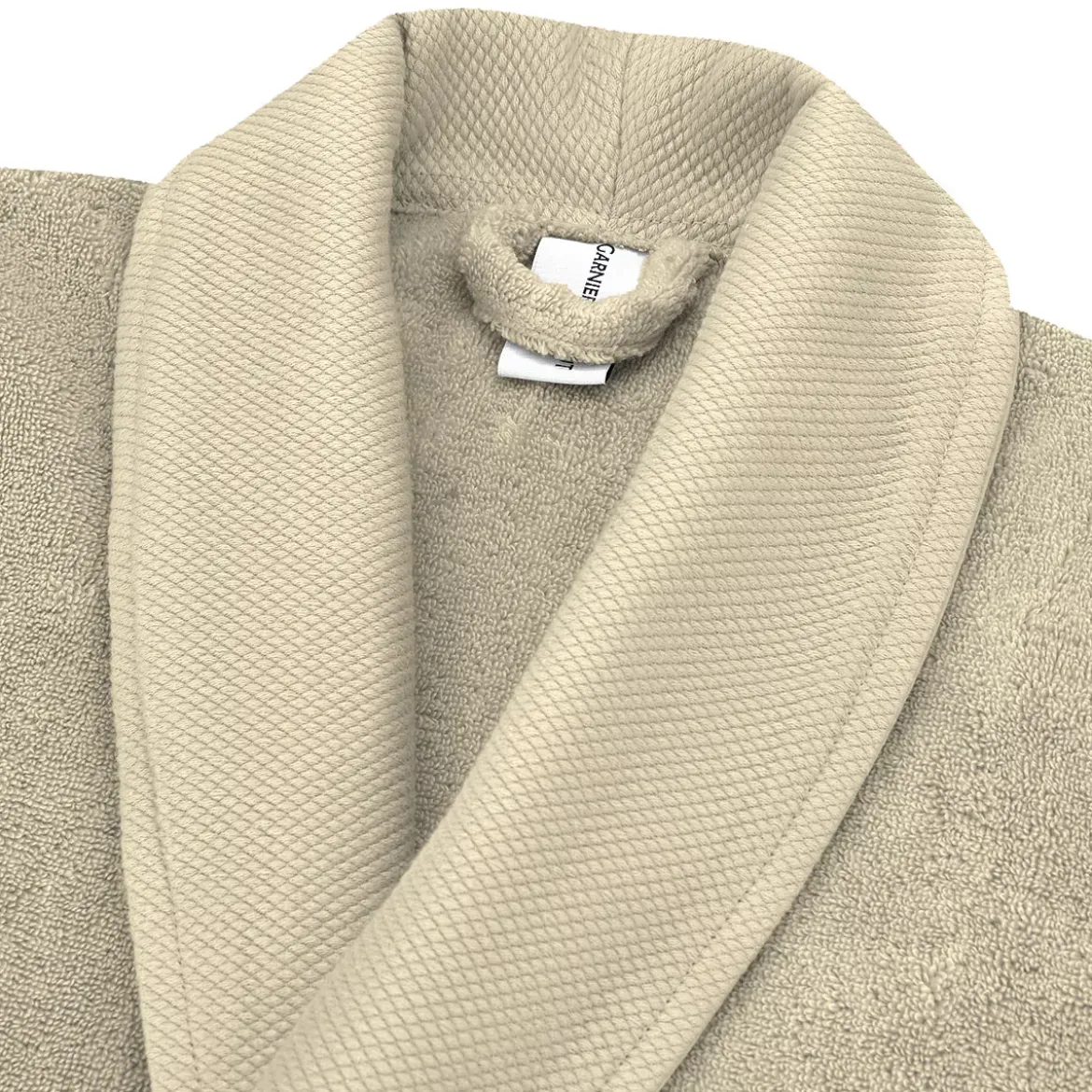 Peignoir pur coton 420 g/m² uni beige Elea angora