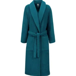 Peignoir pur coton 420 g/m² uni bleu Elea canard