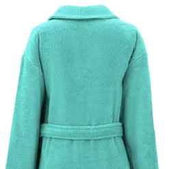 Peignoir pur coton 420 g/m² uni bleu Elea curacao