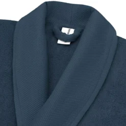 Peignoir pur coton 420 g/m² uni bleu Elea bleu ardoise