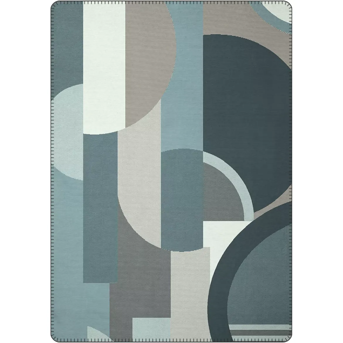 Plaid coton mélangé 415 g/m² motif jacquard bleu gris Livio blue