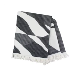 Plaid coton mélangé motif jacquard blanc noir Versus noir et blanc