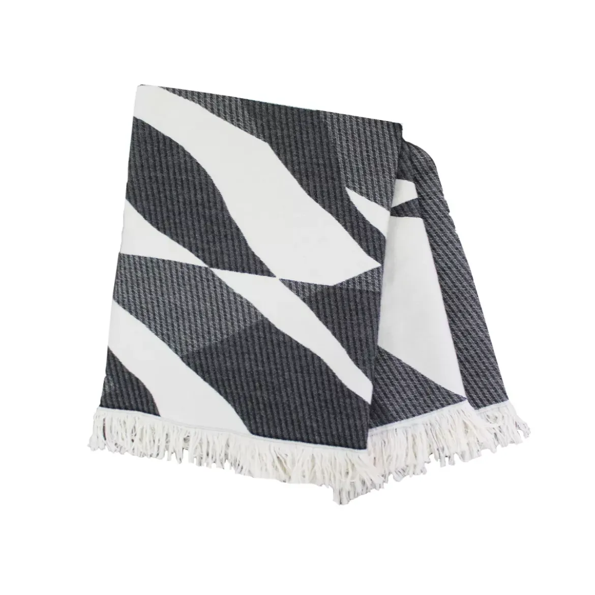 Plaid coton mélangé motif jacquard blanc noir Versus noir et blanc