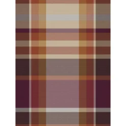 Plaid laine & autres fibres 200 g/m² motif jacquard bordeaux brun Mohaira ecossais sienne