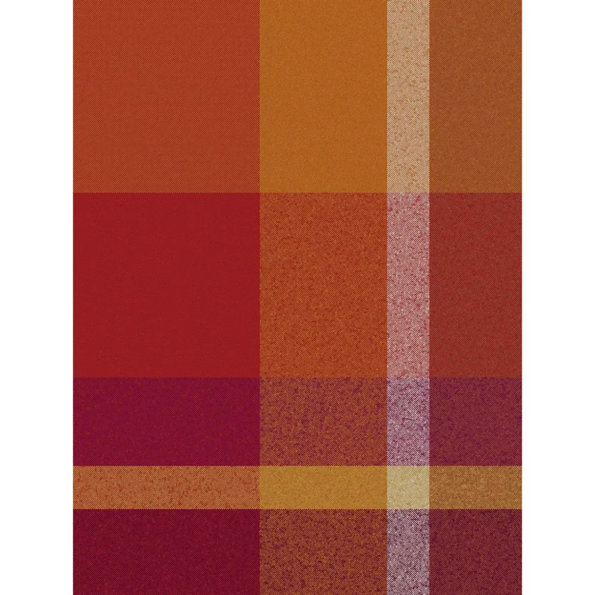 Plaid laine & autres fibres 200 g/m² motif jacquard bordeaux orange Mohaira ambre flamboyant