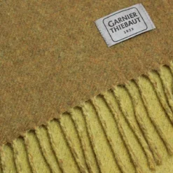 Plaid laine & autres fibres uni jaune marron Duetto mordore