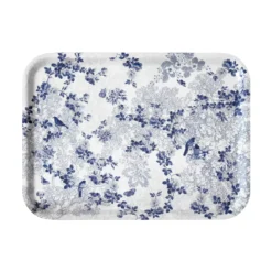 Plateau bois imprimé bleu Voliere bleu