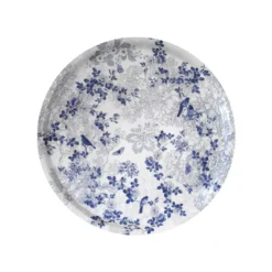 Plateau bois imprimé bleu Voliere bleu