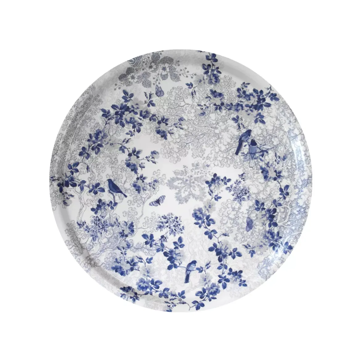 Plateau bois imprimé bleu Voliere bleu