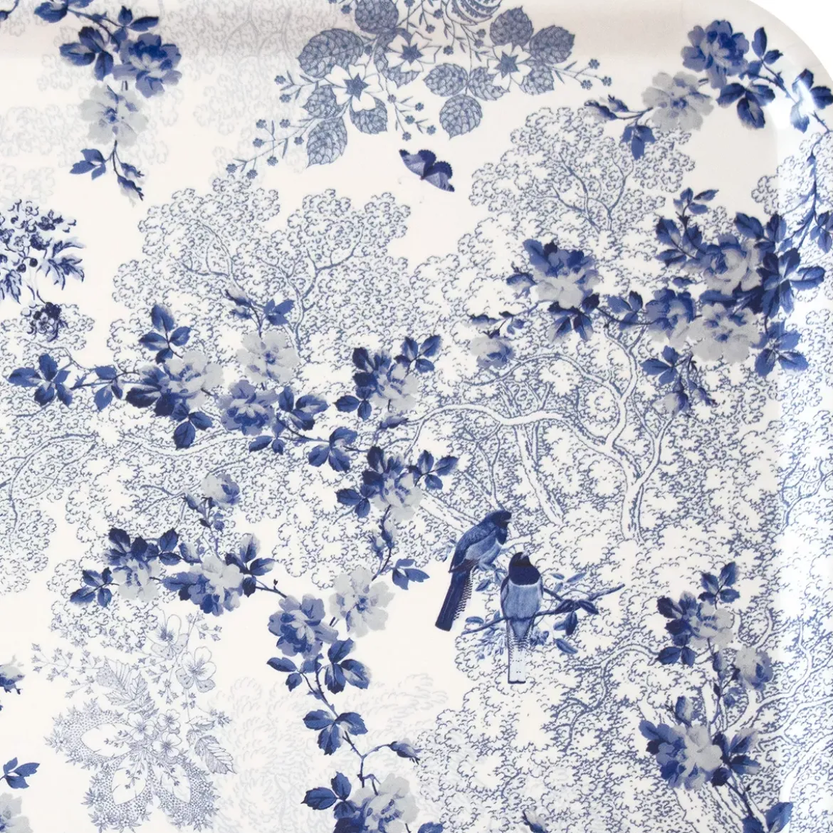 Plateau bois imprimé bleu Voliere bleu