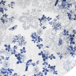 Plateau bois imprimé bleu Voliere bleu