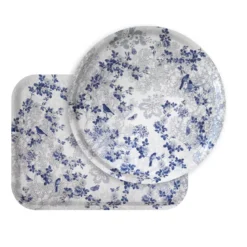 Plateau bois imprimé bleu Voliere bleu