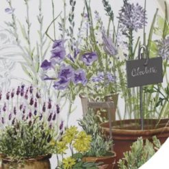 Plateau bois imprimé vert violet Jardin aromatique provence