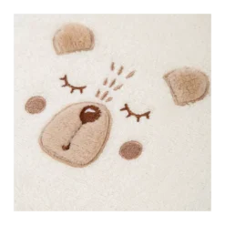 Poncho enfant pur coton 420 g/m² brodé beige Petit ours angora