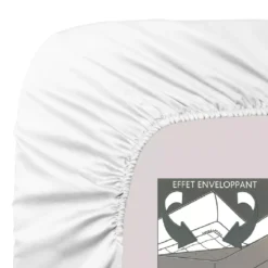 Protege matelas b30 pur coton 230 g/m² molleton blanc Molleton blanc