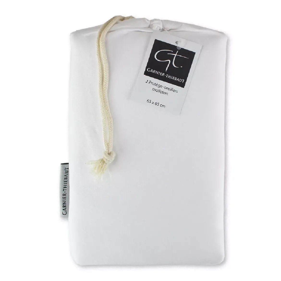 2 protege oreillers pur coton 135 g/m² molleton blanc Molleton blanc