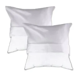 2 protege oreillers pur coton 135 g/m² molleton blanc Molleton blanc