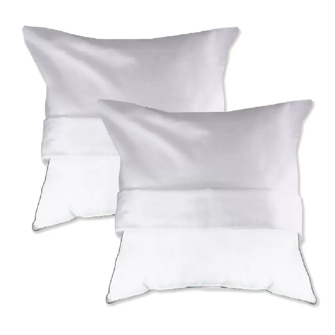 2 protege oreillers pur coton 135 g/m² molleton blanc Molleton blanc