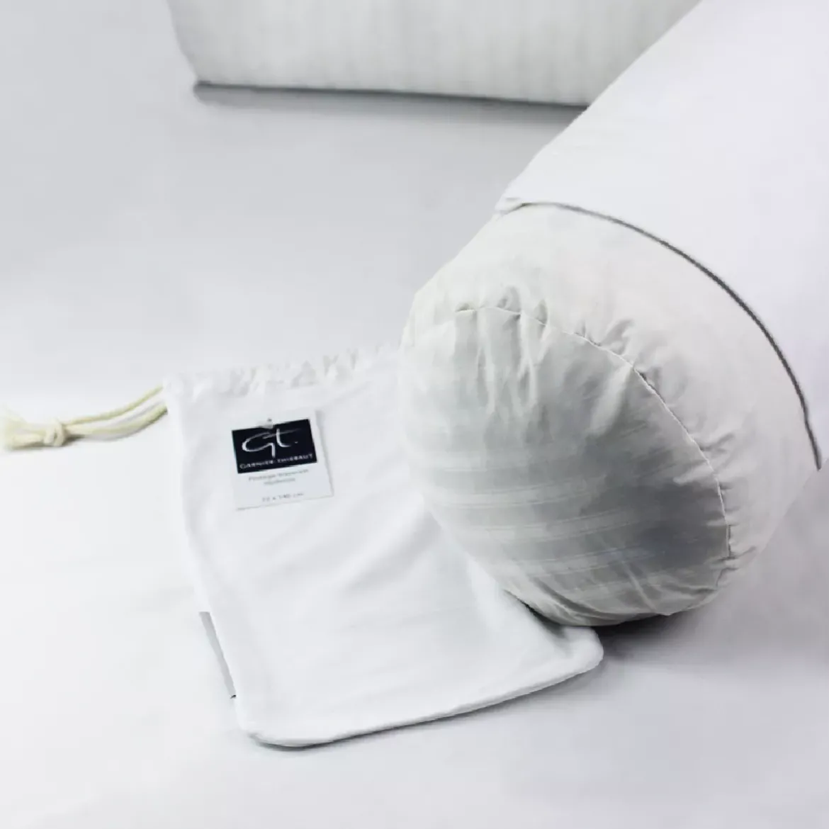 Protege traversin pur coton 135 g/m² molleton blanc Molleton blanc