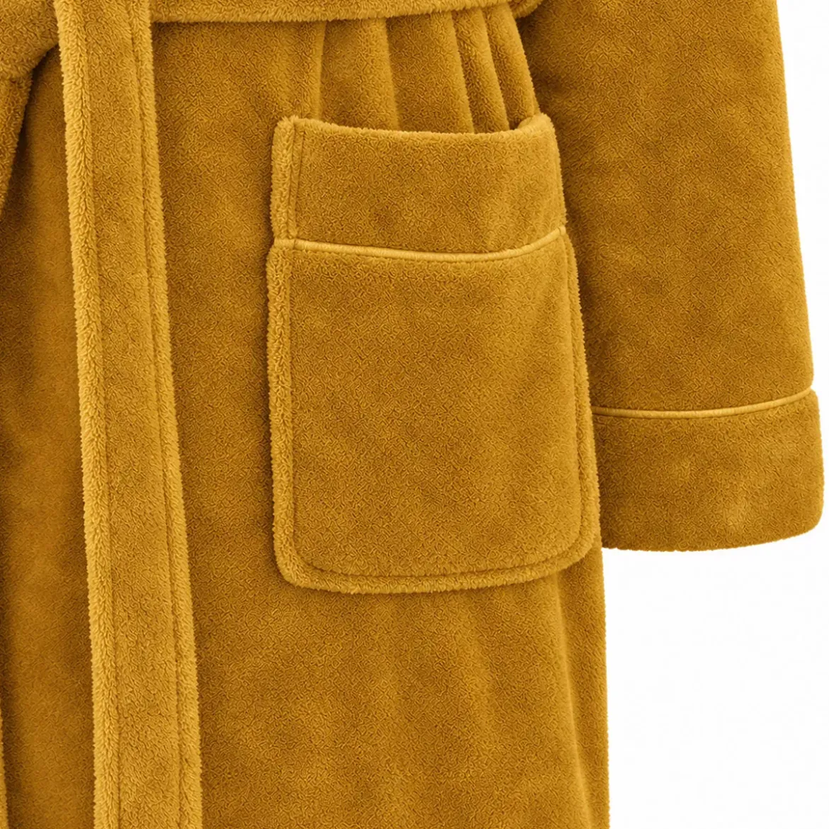 Robe de chambre polyester 290 g/m² uni jaune Valmorel safran