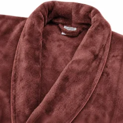 Robe de chambre polyester 290 g/m² uni bordeaux rouge Valmorel rouille