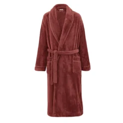 Robe de chambre polyester 290 g/m² uni bordeaux rouge Valmorel rouille