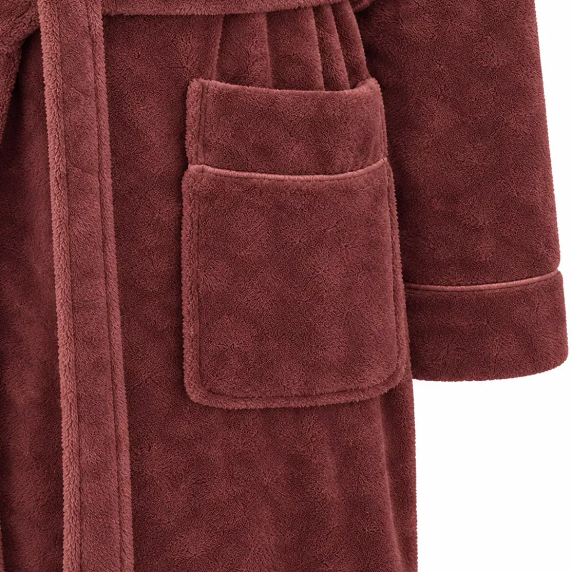 Robe de chambre polyester 290 g/m² uni bordeaux rouge Valmorel rouille