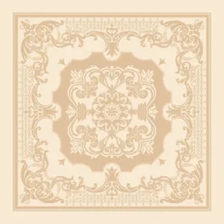 Serviette coton mélangé motif jacquard beige Eleonore dore