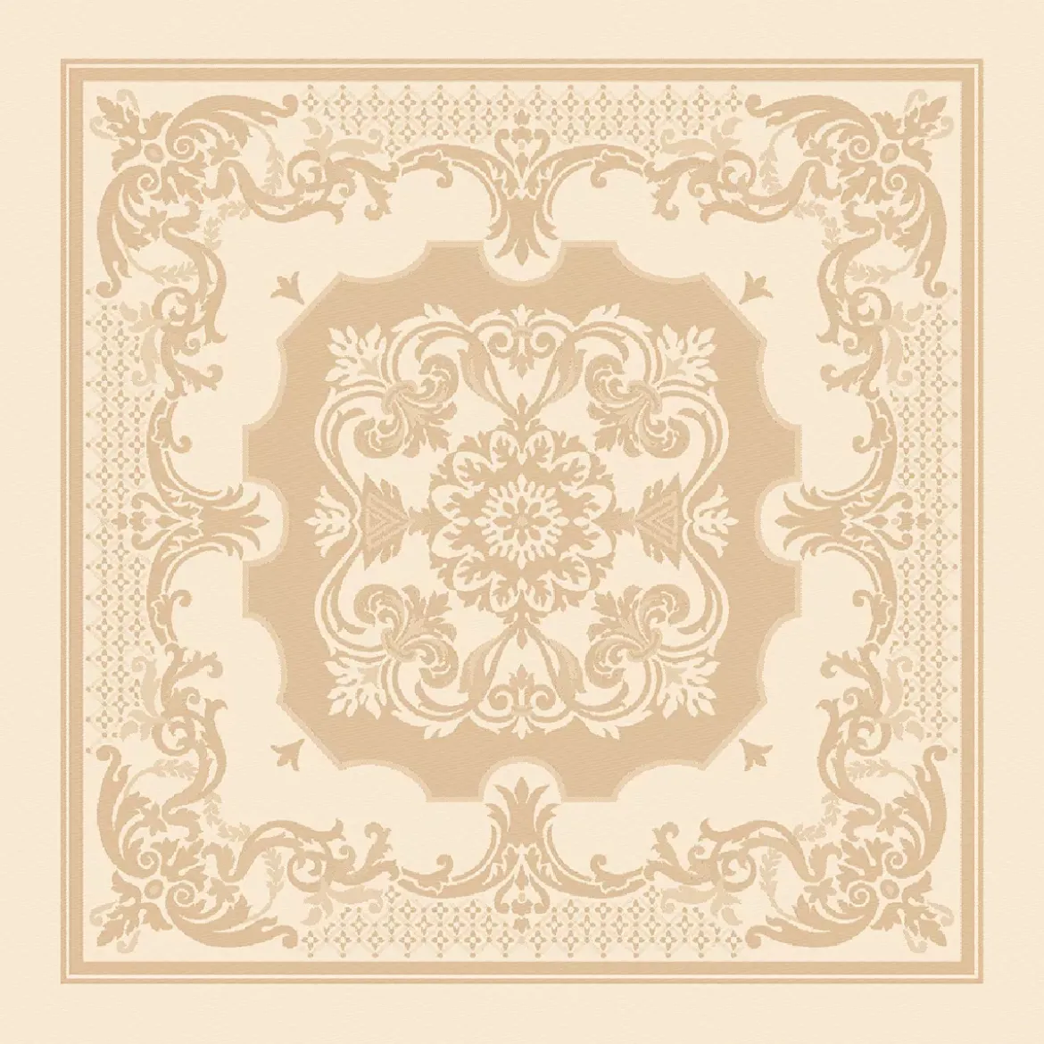 Serviette coton mélangé motif jacquard beige Eleonore dore
