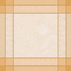 Serviette coton mélangé motif jacquard ivoire or Persina or