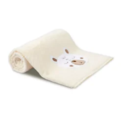 Serviette eponge enfant pur coton 500 g/m² brodé beige Petit ours angora