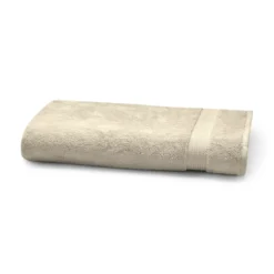 Serviette eponge pur coton 550 g/m² uni beige Elea angora