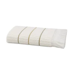 Serviette eponge pur coton 580 g/m² tissé teint rayé jaune vert Farniente pissenlit