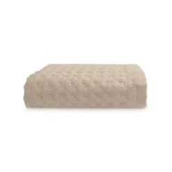 Serviette eponge pur coton 240 g/m² nid d'abeille beige Detente naturel