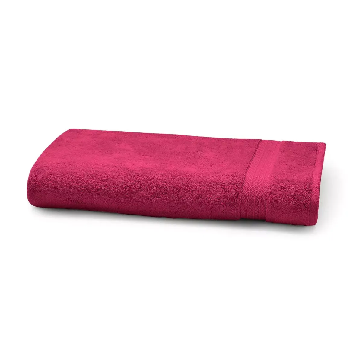Serviette eponge pur coton 550 g/m² uni rose Elea fuchsia