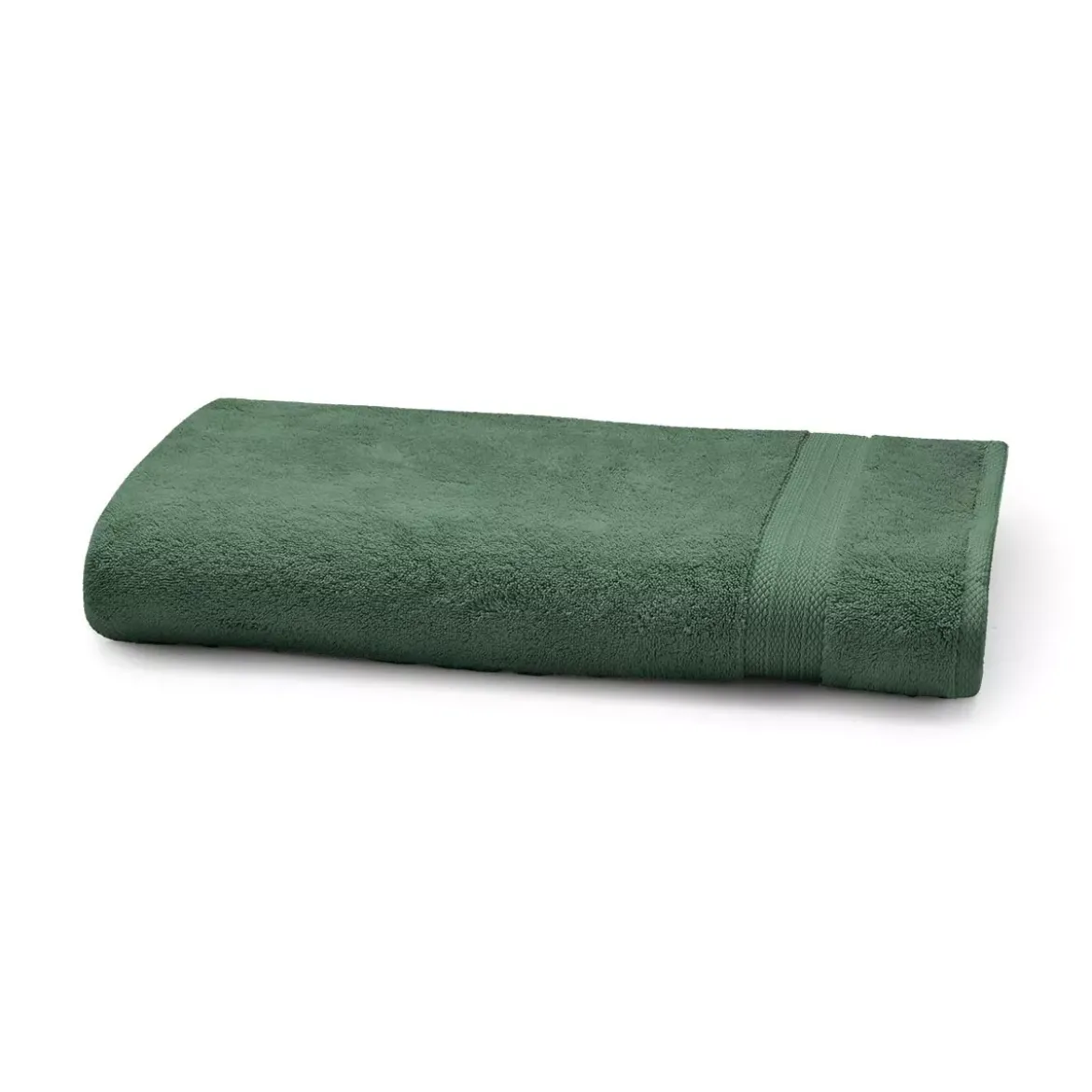 Serviette eponge pur coton 550 g/m² uni vert Elea kaki